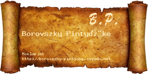 Borovszky Pintyőke névjegykártya